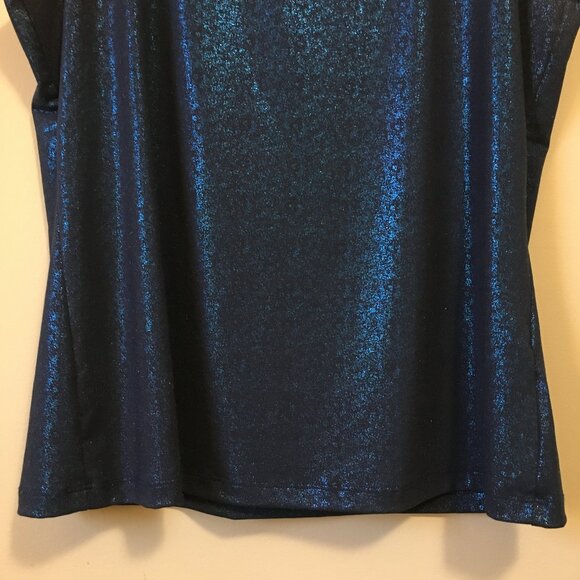Shimmery Shiny Indigo Blue Mermaidcore Tank Top - Picture 4 of 14